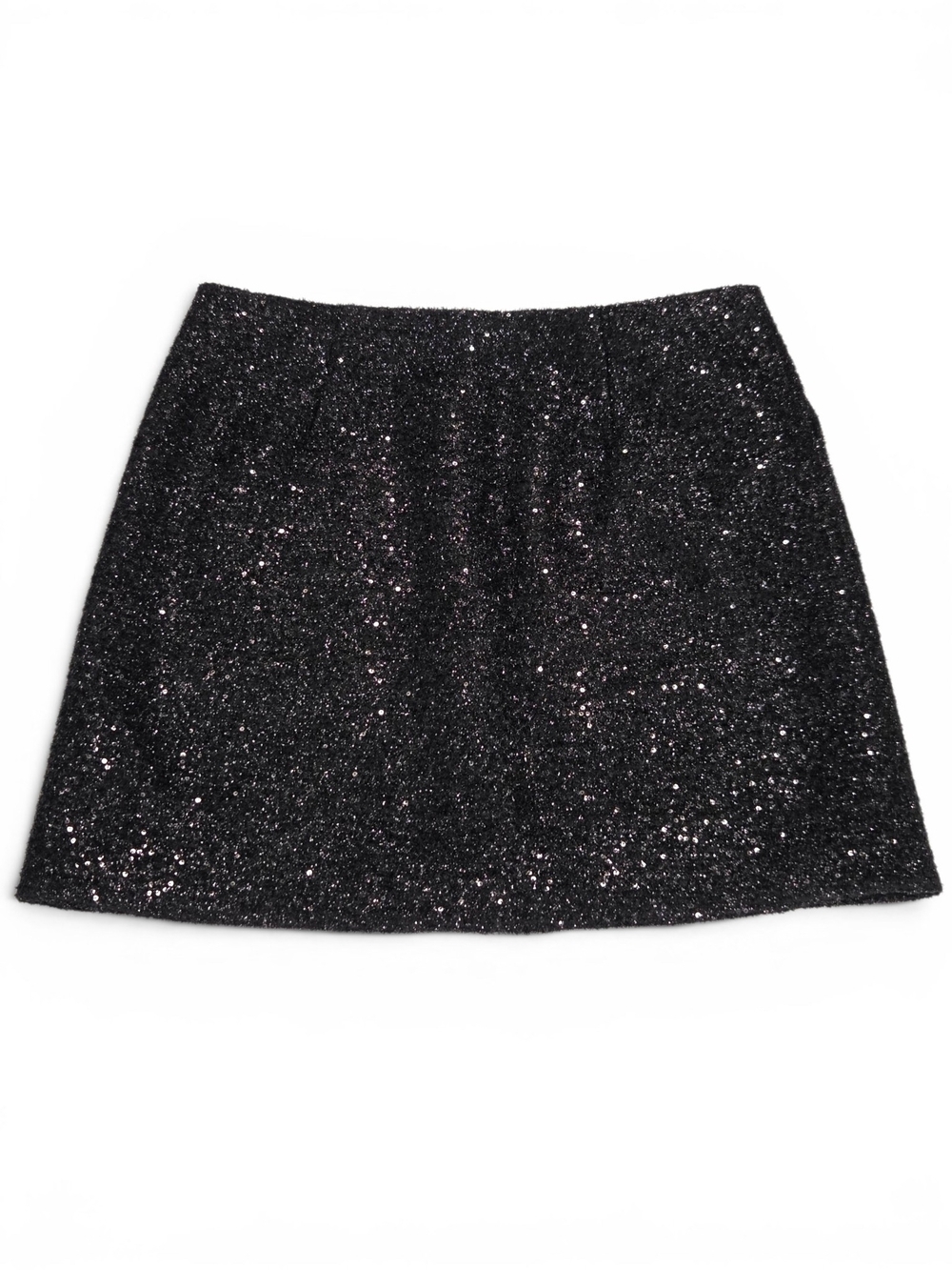 Boden Imelda Black Sequin Mini Skirt US 10 / UK 14 Tinsel Glitter Party Holiday